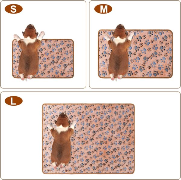 81ciACzdSaL._AC_SL1500_.jpg 1 Pack 3 Blankets Super Soft Fluffy Premium Fleece Pet Blanket Flannel Paw Printed Throw for Dog Puppy Cat (Small 23x16'', Brown, Pink, White)