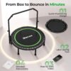 81cm927OSRL._AC_SL1500_.jpg BCAN BT2 450/550LBS Mini Rebounder Trampoline for Adults with Bar, Fitness Trampoline with Bungees, Adjustable Handle, Stable & Quiet, Indoor Outdoor, Whole-Body Workout & Relaxation at Home-40IN/48IN
