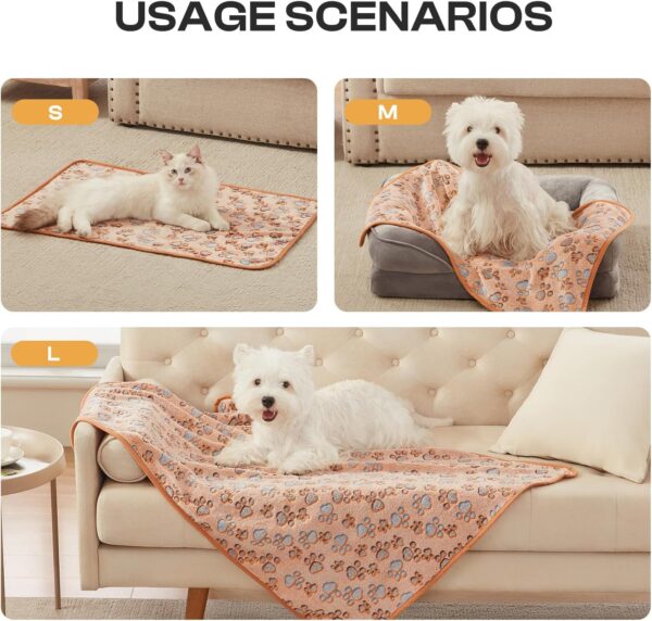 81eqBJ3hpbL._AC_SL1500_.jpg Luciphia 1 Pack 3 Blankets Super Soft Fluffy Premium Fleece Pet Blanket Flannel Throw for Dog Puppy Cat Paw Brown/Pink/White Small(23x16 inch)