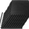 ProsourceFit Exercise Puzzle Mat ½-inch, EVA Interlocking Foam Floor Tiles for Home Gym, Workout Equipment, Kids Play Areas, Black, 48 SQ FT - 12 Tiles