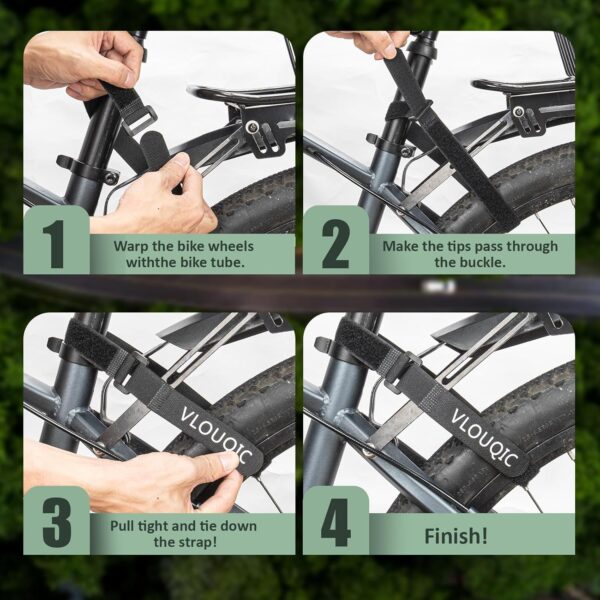 81fl58ASjlL._AC_SL1500_.jpg 4 PCS Bike Rack Straps Bike Wheel Straps, Adjustable Bike Straps for Rack with Durability Hook Bike Car Rack Accessories, Keep The Bicycle Wheel from Spinning for Transportation and Storage