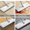 JOYMOOP Mop and Bucket Set, Hands-Free Flat Floor Mop with 3 Washable Microfiber Pads, Wet and Dry Use, Ideal for Home and Commercial Floor Cleaning