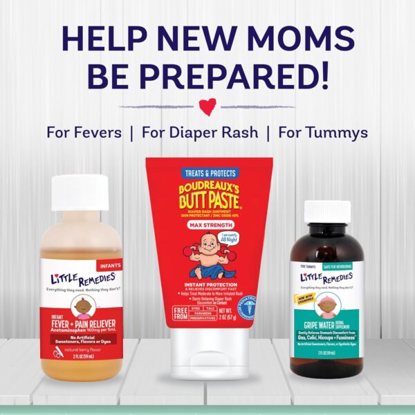 81geKK0EiFL._AC_SL1500_.jpg Little Remedies New Baby Essentials Kit with Saline Nasal Spray, Diaper Rash Cream, Gas Relief Drops, Gripe Water & More, Safe for Newborns