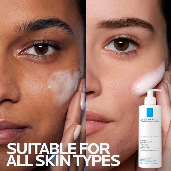 La Roche-Posay Toleriane Hydrating Gentle Face Cleanser, Hydrating Facial Cleanser With Niacinamide + Ceramides, Daily Face Wash For Dry Skin To Normal Skin, Sensitive Skin Tested, Fragrance Free