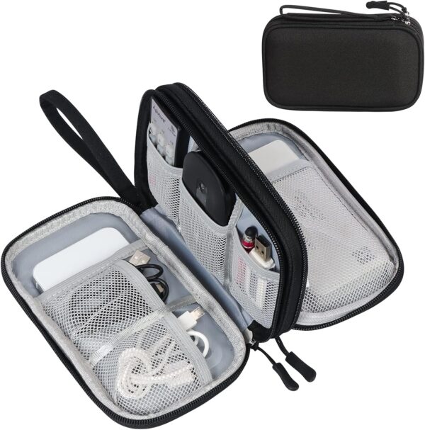 81hLyL0rX2S._AC_SL1500_.jpg FYY Travel Cable Organizer Pouch Electronic Accessories Carry Case Portable Waterproof Double Layers All-in-One Storage Bag for Cord, Charger, Phone, Earphone Black
