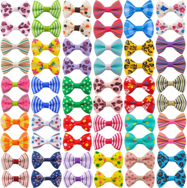 81iSJBxr7KL._AC_SL1500_.jpg QingHan Dog Hair Bows Small Puppy Clips for Pet Grooming Accessories Doggy Gifts 60Pcs (30 Pairs)