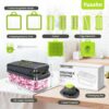 Yusshn Vegetable Chopper,12-in-1 Multifunctional Food Chopper,Professional Onion Chopper with 7 Blades,Vegetable Cutter with Container for Salad,Potato,Carrot,and Garlic; Essential Kitchen Tool(Grey)