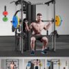 SunHome Multifunction Home Gym Equipment Workout Station, Smith Machine with 138LB Weight Stack, Leg Press, LAT Station for Full Body Training