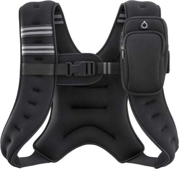 ZELUS Weighted Vest, 6lb/8lb/12lb/16lb/20lb/25lb/30lb Weight Vest with Reflective Stripe for Workout, Strength Training, Running, Fitness, Muscle Building, Weight Loss, Weightlifting