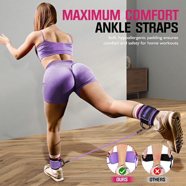 81lTCHfiY8L._AC_SL1500_.jpg Ayombo Ankle Resistance Bands with Cuffs, Home Gym Workout Equipment, Lifting Glute Butt Exercise Equipment for Women, Ankle Weights Fitness Set, Leg Booty Equipment for Training Perfect Body Shape
