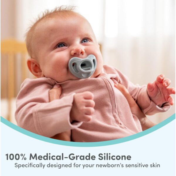 NUK Timeless Comfy Pacifier | 100% Silicone, One-Piece Design | BPA-Free, Gentle on Baby’s Skin | 5-Pack, for 0-6M