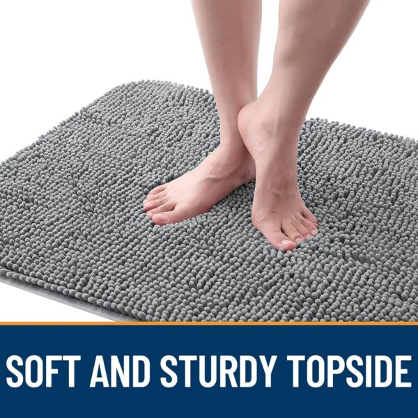 OLANLY Dog Door Mat for Muddy Paws 30x20, Absorbs Moisture and Dirt, Absorbent Non-Slip Washable Doormat, Quick Dry Chenille Mud Mat for Dogs, Entry Indoor Entryway Carpet for Inside Floor, Grey
