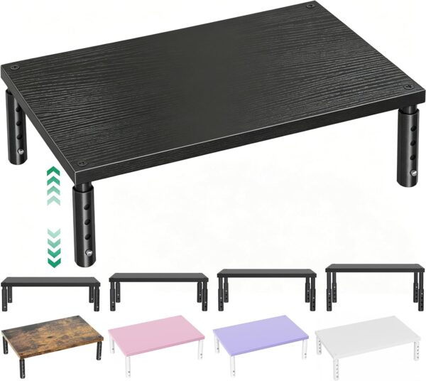 81mT6Xz7hNL._AC_SL1500_.jpg OPNICE Desk Organizers and Accessories, Adjustable Computer Monitor Stand Riser, Laptop Stand for Desk, Office Desk Accessories & Workspace Organizers for Home Office, Black Wood