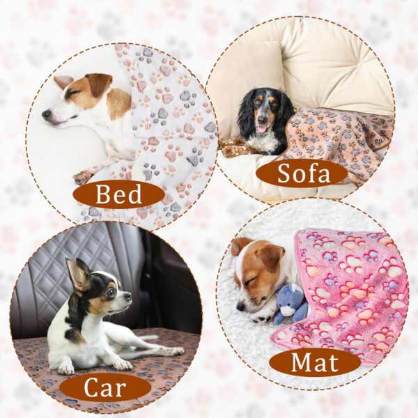 81n3OdbcdkL._AC_SL1500_.jpg 1 Pack 3 Blankets Super Soft Fluffy Premium Fleece Pet Blanket Flannel Paw Printed Throw for Dog Puppy Cat (Small 23x16'', Brown, Pink, White)