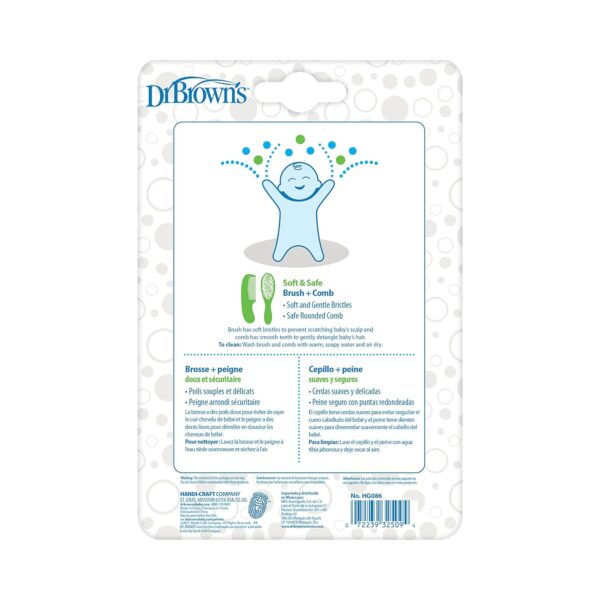 81n7eRB6cjL._SL1500_.jpg Dr. Brown's Soft and Safe Baby Brush + Comb