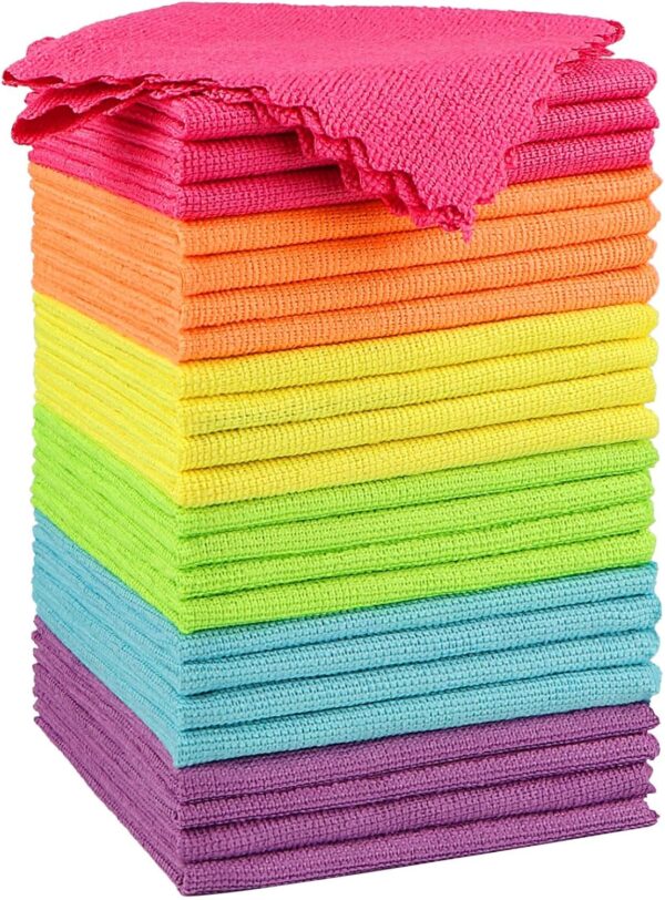 81o1RDLNvZL._AC_SL1500_.jpg Orighty Microfiber Cleaning Cloth, 24 Pack Highly Absorbent Cleaning Rags, Household Cleaning Supplies, Reusable Lint Free Cloths Microfiber Rag for House, Kitchen, Car Care, 12x11 inch