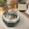 81pdPTku7sL._AC_SL1500_.jpg Siedihit Dog Cat Playpen, Puppy Pet Playpen Indoor for Small Dog Crate Tent Cage Outdoor, Portable Pop Up Dogs Enclosure Kennel with Carrying Case for Dogs/Cats/Rabbits(Grey, Small
