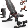 YOLEO Adjustable Weight Bench for Home Gym, ASTM-Certified 827LBS, 98% Pre-Assembled, Foldable Gym Bench with 84 Positions Incline Decline Flat, Wider Seat