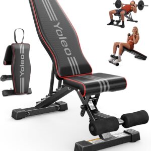 81pu4FK5uSL._AC_SL1500_.jpg YOLEO Adjustable Weight Bench for Home Gym, ASTM-Certified 827LBS, 98% Pre-Assembled, Foldable Gym Bench with 84 Positions Incline Decline Flat, Wider Seat