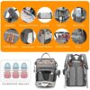 Astro alan Baby Diaper Bag with Changing Station, Waterproof Diaper Bag Backpack for Moms Dads with USB Charging Port, Baby Shower Gifts, Large Capacity diaper backpack, Grey