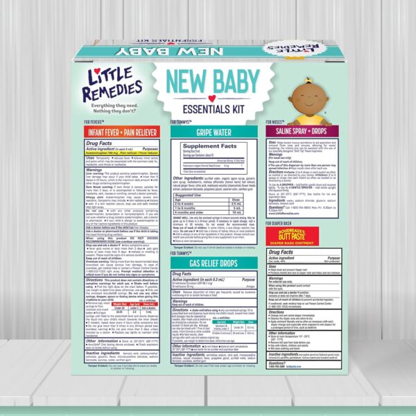 81rOh5i-ZCL._AC_SL1500_.jpg Little Remedies New Baby Essentials Kit with Saline Nasal Spray, Diaper Rash Cream, Gas Relief Drops, Gripe Water & More, Safe for Newborns