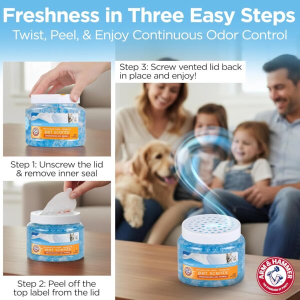 81rchLtdBkL._AC_SL1500_.jpg Arm & Hammer for Pets Air Care Pet Scents Deodorizing Gel Beads, Pet Odor Eliminator for Rooms Closets and Small Spaces with Long Lasting Odor Control, Fresh Breeze Scent, 12 oz