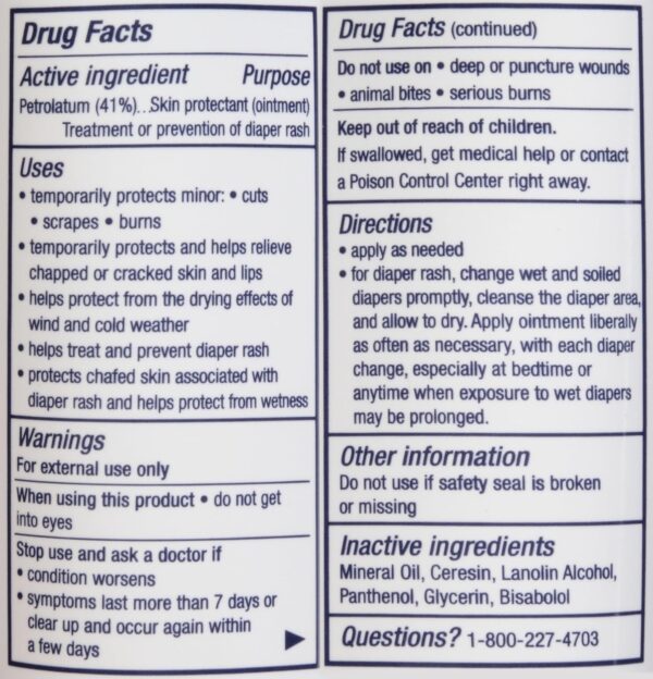 Aquaphor Baby Healing Ointment Advanced Therapy Skin Protectant, Dry Skin and Diaper Rash Ointment, 7 Oz Tube