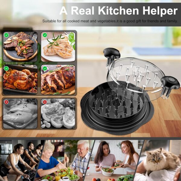 SURETIVIAN Chicken Shredder Large Chicken Breast Shredder Tool Twist with Brush&Fork, Visible Meat Shredder Machine, Strong Anti-Slip Strip, Ergonomic Handle, BPA Free, Suitable for Pork Beef Chicken