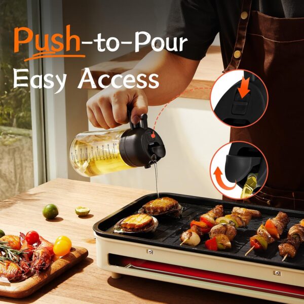 81t3I6OEDzL._AC_SL1500_.jpg TrendPlain 16oz/470ml Glass Olive Oil Sprayer for Cooking – 2 in 1 Olive Oil Dispenser Bottle for Kitchen Gadgets and Air Fryer Accessories, Salad, BBQ - Black
