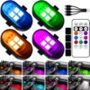 81tnar6V9JL._AC_SL1500_.jpg Upgraded Wireless LED Lights for Car, Rechargeable Interior Car Lights with 8 Colors Brightness Adjustable, 12H Battery Life, Remote Control, Mini Strobe Lights for Vehicle Motorcycle Bike Decor