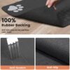 Pet Feeding Mat-Absorbent Pet Placemat for Food and Water Bowl, with Waterproof Rubber Backing, Quick Dry Water Dispenser Mat for Dog and Cat (20"x12", Striped Dark Gray)