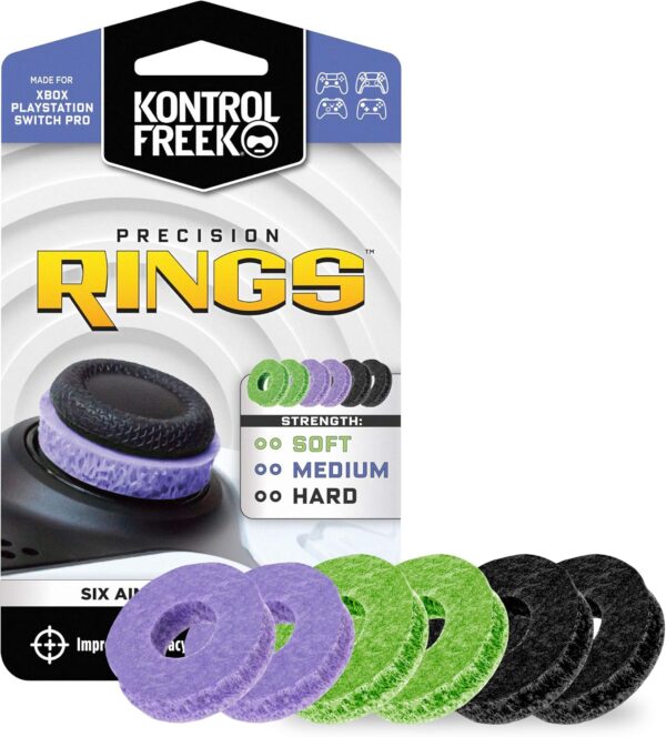 81vWntXa1tL._AC_SL1500_.jpg KontrolFreek Precision Rings | Aim Assist Motion Control for PlayStation 4 (PS4), PS5, Xbox One, XBX, Switch Pro & Scuf Controller (Black/Purple/Green)