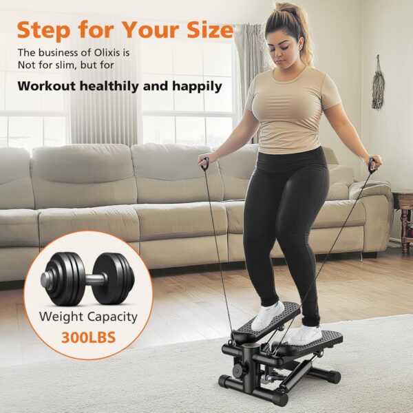 OLIXIS Steppers for Exercise At Home Workout Equipment, Mini Stepper Exercise Machine for Senior Citizens, Twist Stepper with Resistance Bands, Cardio Weight Loss Equipment Home Fitness