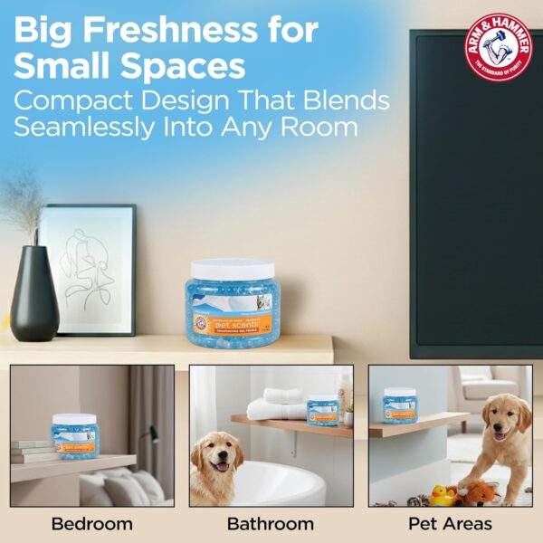 81wXywhJHjL._AC_SL1500_.jpg Arm & Hammer for Pets Air Care Pet Scents Deodorizing Gel Beads, Pet Odor Eliminator for Rooms Closets and Small Spaces with Long Lasting Odor Control, Fresh Breeze Scent, 12 oz