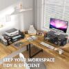 81we6aN9fhL._AC_SL1500_.jpg OPNICE Desk Organizer and Accessories, 2-Tier Computer Monitor Stand Riser with Drawer and 2 Pen Holders, Laptop Stand, Office Desk Accessories for Office Supplies, Black