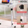 KLSMYHOKI Standing Desk Adjustable Height, Mobile Stand Up Desk with Wheels Small Computer Desk Rolling Desk, Portable Laptop Desk White Standing Table Home Office Desks 16"x31.5" Height 27"-43.5"