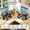 81xwpiUKq7L._AC_SL1500_.jpg Simple Trending Desk Organizer and Accessories, 2-Tier Computer Monitor Stand Riser with Drawer and 2 Pen Holders for Office Supplies, Black