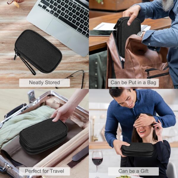 81yUdOtRnuL._AC_SL1500_.jpg FYY Travel Cable Organizer Pouch Electronic Accessories Carry Case Portable Waterproof Double Layers All-in-One Storage Bag for Cord, Charger, Phone, Earphone Black