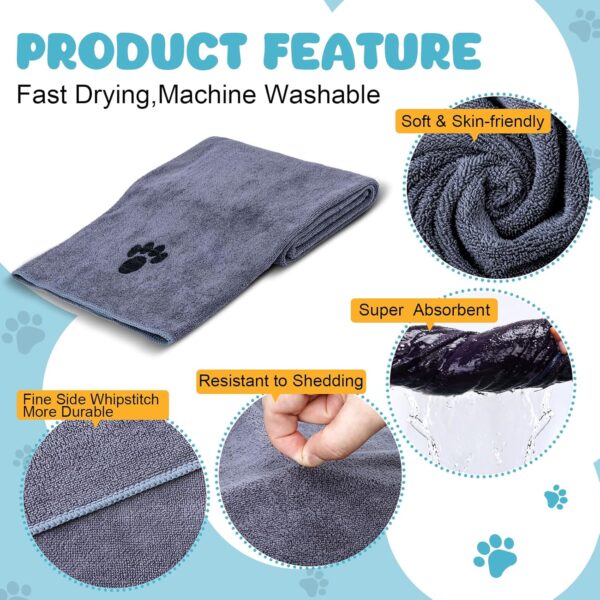 81yYi77zTXL._AC_SL1500_.jpg WOUSEDO Microfiber Dog Towels for Drying Dogs,40'' X 23.6'', Super Absorbent and Soft Pet Grooming Towel, Perfect Shower & Bath Supplies for Dogs(2-Pack Grey)
