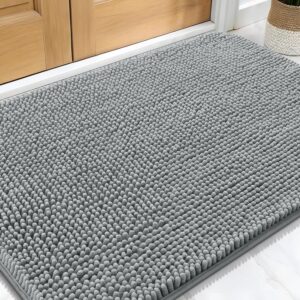 9102B7xvL._AC_SL1500_.jpg OLANLY Dog Door Mat for Muddy Paws 30x20, Absorbs Moisture and Dirt, Absorbent Non-Slip Washable Doormat, Quick Dry Chenille Mud Mat for Dogs, Entry Indoor Entryway Carpet for Inside Floor, Grey