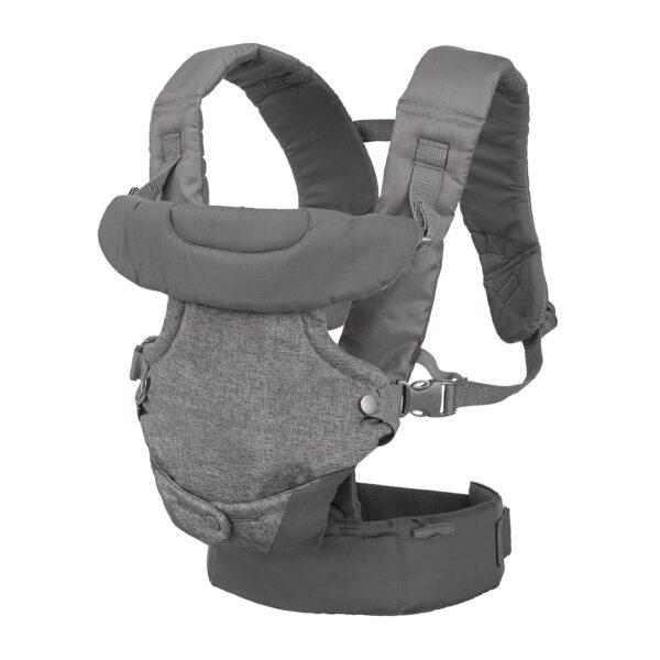 Infantino Flip 4-in-1 Convertible Baby Carrier, Adjustable, Ergonomic Babywearing, Registry Essential, Baby Carrier for Newborn to Toddler, Gray