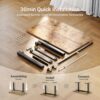 Claiks Electric Standing Desk, Adjustable Height Stand up Desk, 24x48 Inches Sit Stand Home Office Desk with Splice Board, Black Frame/Rustic Brown Top