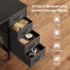 Huuger 47 inch Computer Desk with 4 Drawers, Gaming Desk with LED Lights & Power Outlets, Home Office Desk with Large Storage Space for Bedroom, Work from Home, Black